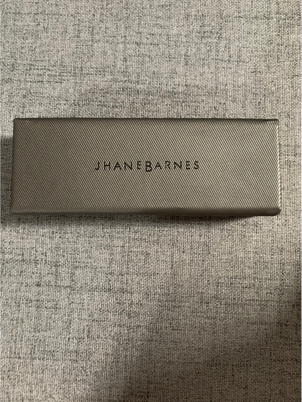 Jhané Barnes taupe foldable eyeglasses case